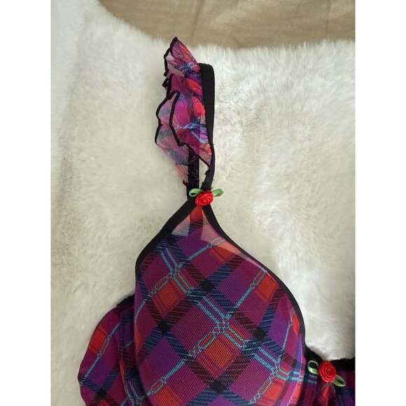 Parade Silky Mesh Flutter Strap T-Shirt Bra & Thong Small 34B NEW - Picture 9 of 11